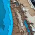 Close up of Israel at the time of Jesus wooden map with detailed engraving